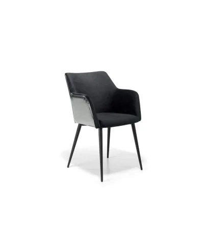 Chair with armrest Sienna Velvet black