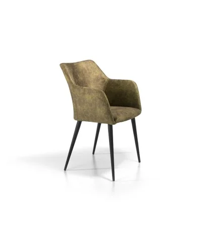 Chair with armrest Sienna Velvet Moss green